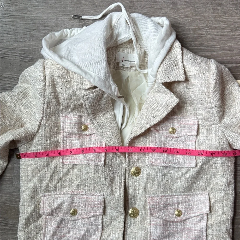 NEW By Anthropologie Tweed Patch Pocket Dickie Jacket Small - Picture 11 of 12